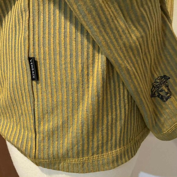 Versace Jeans Collections Sparkly Logo Ribbed Knit Long Sleeved Top - Picture 5 of 5